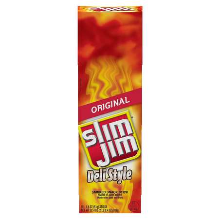 SLIM JIM Slim Jim Deli Style Smoked Meat Snack Sticks 1.8 oz. Sticks, PK108 2620014012